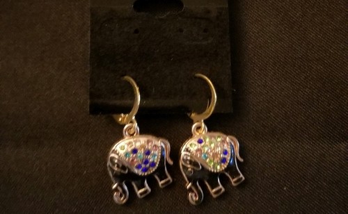 Blue elephant earrings - elephant,